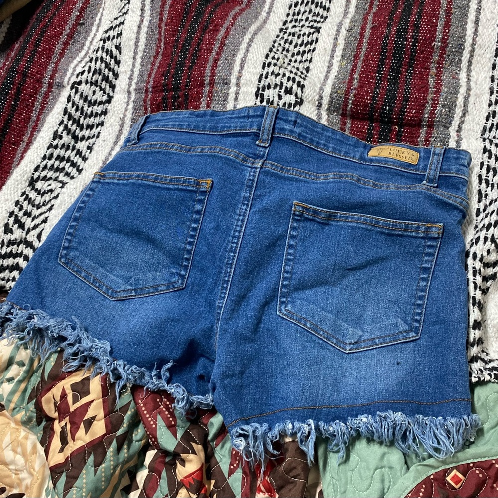 Lucky and Blessed jean shorts